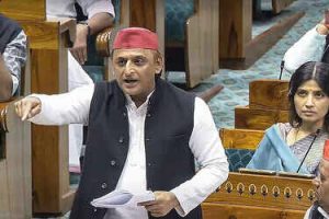 Samajwadi Party chief Akhilesh Yadav speaking inside the parliament/assembly.